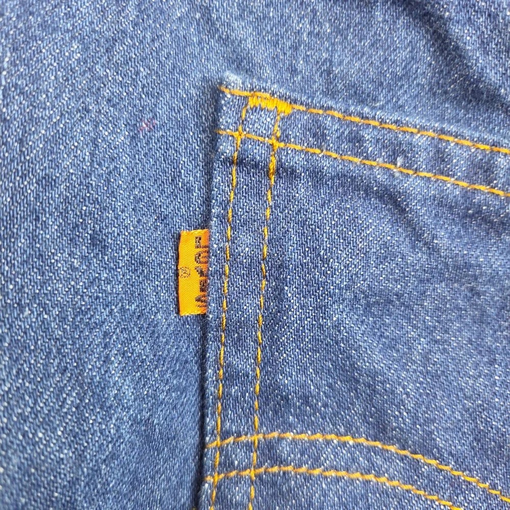 Vintage Levis 509 Jeans 38x32 Blue Orange Tab 80s USA Made Straight Leg 509-0217